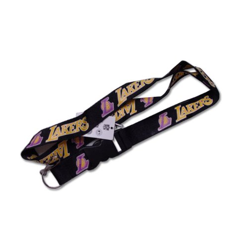 Los Angeles Lakers Clip Lanyard Keychain Id Ticket - Black