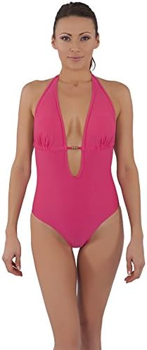 Womens Monokini Swimsuit, Aloha, One Piece / Two Piece, Several Colors,Medium / 6-8,Fuschia