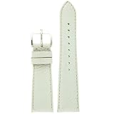 Watch Band Genuine Leather Lizard Grain White 18mm