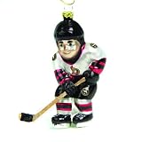 Pack of 3 NHL Ottawa Senators Glass Hockey Player Christmas Ornaments 4"