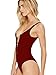 Blooming Jelly Women's Stretch Lace up Tank Leotard Bodysuit Jumpsuit (S, Wine Red)
