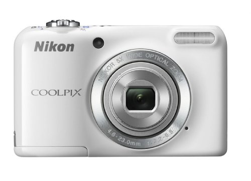 Nikon Coolpix L27 Digitalkamera (16 Megapixel, 5-fach opt. Zoom, 6,9 cm (2,7 Zoll) LCD-Monitor) Kit inkl. 4GB Speicherkarte und Kameratasche weiß