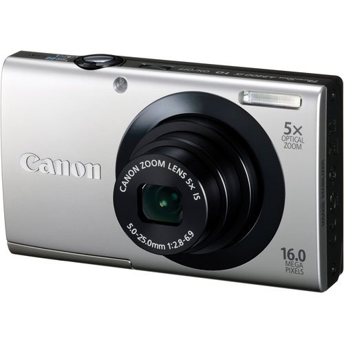 Canon PowerShot A3400 IS 16.0 MP Digital Camera with 5x Optical Image Stabilized Zoom 28mm Wide-Angle Lens with 720p HD Video Recording and 3.0-Inch Touch Panel LCD (Silver)