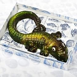 Hand-Painted Dark Chocolate Crocodile 'Croco Leaky'