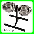 Twin Dog Bowl Raised Adjustable Stand Large Feeder Dish