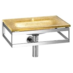 Waschtisch Glaswaschbecken 51x35cm gold
