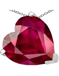 CandyGem 14k Gold Lab Created Heart Shape Ruby Pendants [Jewelry]