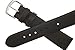 JP Leatherworks Mens Genuine Italian Leather Watchband - Black - 18mm Width - Long Length Watch Band