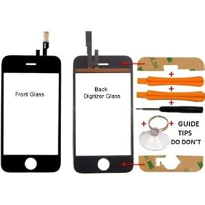 Apple Iphone 3g Digitizer Touch Screen Replacement LCD with Video Instructions + 7 Piece Tool Kit + Adhesive Strip (3m) + Mirror Screen Protector+ Zeetron Microfiber Cloth (10 Piece Kit)