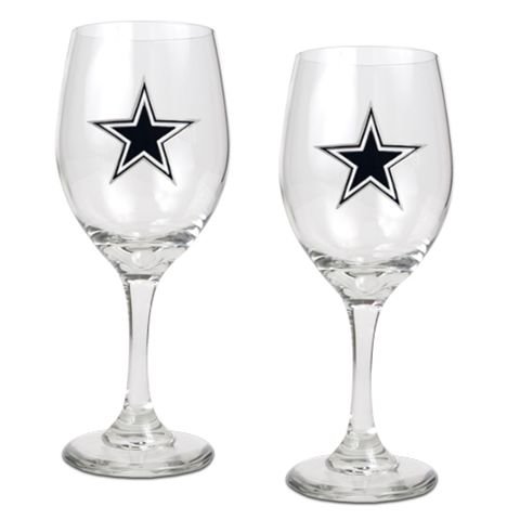 Dallas Cowboys Set of 2 Wine Glasses