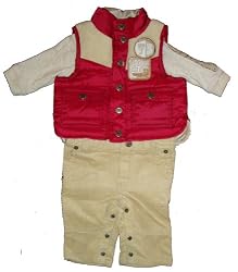 Infant Boys 3 Pc. Timberland Outfit Including Vest, Shirt & Pants 0 - 3 Months