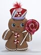 7" Gingerbread Kisses Jolly Plush Cookie Man with Lollipop Christmas Ornament