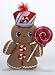 7" Gingerbread Kisses Jolly Plush Cookie Man with Lollipop Christmas Ornament