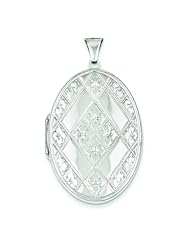 Sterling Silver Oval Locket Pendant Jewelry 46mm