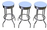 Review The Furniture Cove  / 3 Baby Blue Vinyl Specialty Barstools Set