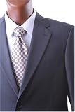 Men's Super 140's Single Breasted 2 Button Charcoal Wool Dress Suit