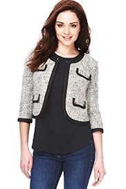 Petite Cotton Rich Tipped & Textured Tailored Jacket