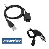 USB Data Cable + Car Charger for Samsung SCH-i760 Smartphone