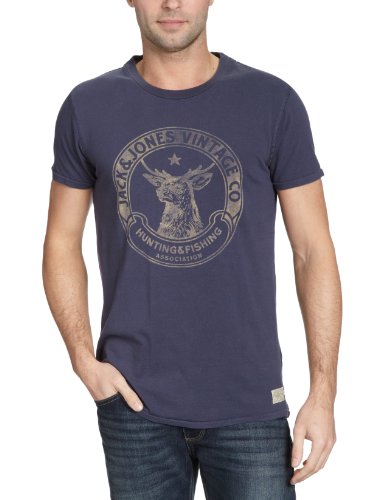 JACK & JONES VINTAGE Herren T-Shirt 12052814, Gr. 60/62, Blau (MOOD INDIGO) Preisvergleich