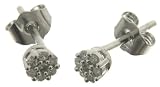 Image of 9ct White Gold Ladies Diamond Earrings