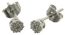 0.07 Carat Diamond Earrings in 9ct White Gold