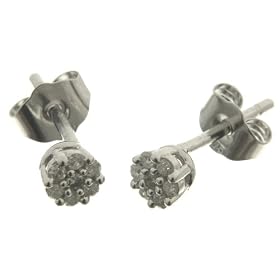 0.07 Carat Diamond Earrings in 9ct White Gold