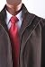 Men's Luxury Wool Three-Quarter Length Zippered Brown Winter Coat