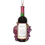 Vintage Tuscan Merlot Wine Bottle & Grapes Christmas Ornament #W7595