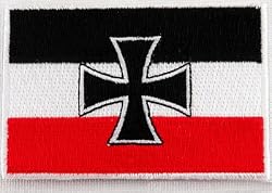 German Navy Jack Flag Embroidered Patch Iron Cross Germany Biker Emblem