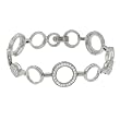 Sterling Silver and Clear Cubic Zirconia Circle Link Bracelet