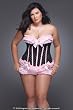 Plus Size Polka Dot Mesh Ruffle Corset
