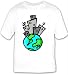 T-shirt with urbanization, city, globe, skyscrapers, world, earth