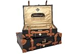 D'AOSTA ROTUNDA 2 PIECE VINTAGE LEATHER LUGGAGE TRAVEL SUITCASE