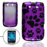 Black Paw Print Case Purple for BlackBerry Torch 9800