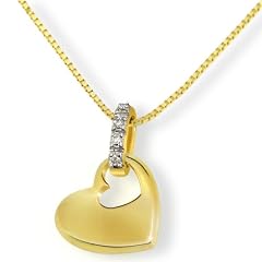 Goldmaid Damen-Collier Herz 585 Gelbgold 4 Diamanten 0,02ct 45 cm C3702GG