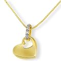 Goldmaid Damen-Collier Herz 585 Gelbgold 4 Diamanten 0,02ct 45 cm C3702GG