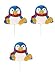 Set of 3 Lighted Penguin Pathway Markers Christmas Yard Art 23
