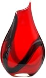Ecco!Murano Hand Blown Large 16: Vase  Red, Black