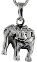 Sterling Silver Bulldog Charm, 1" (25 mm) Tall.
