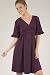Matte Jersey Empire Cross Front Dress with Ruffle Sleeves