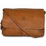 NHL Winnipeg Jets Tan Leather Laptop Messenger Bag