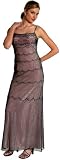 Metallic Poly Net Beaded Formal Dress