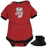 Adidas Wisconsin Badgers Cardinal Infant First Timer Bib & Booties Set