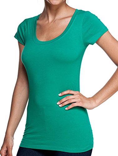 Women's Solid Scoop Neck T-Shirt by BLVD