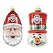 Ohio State Buckeyes Santa Cap and Top Hat Snowman Ornaments