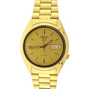 419X5mdkfZL. SL500 AA300  Seiko Automatic Day/Date Gold Dial Gold Tone Mens Watch SNXL72
