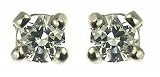 Image of 9ct White Gold Ladies 15pts Solitaire 4 Claw Diamond Stud Earrings
