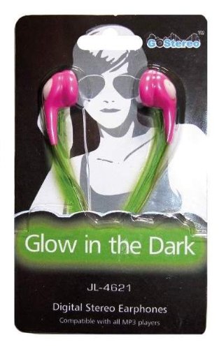 419X6kZG%2BtL iGlow Digital Stereo Glow in the Dark MP3 Earphones Pink