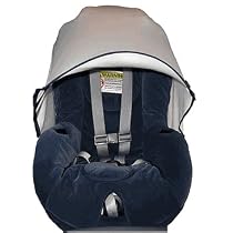 Protect-a-Bub Single Car Seat UPF 50 Sunshade- White/ Navy