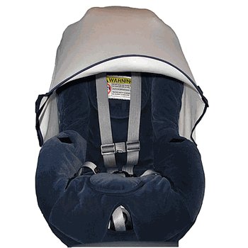 Protect-a-Bub Single Car Seat UPF 50 Sunshade- White/ Navy